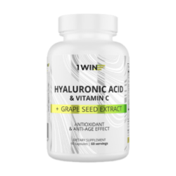 1WIN Гиалуроновая кислота с витамином С и экстрактом виноградной косточки/Hyaluronic acid with vitamin C and grape seed extract капсулы массой 435 мг 60 шт