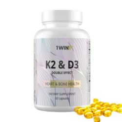 1WIN К2+Д3 Дабл эффект / K2+D3 Double effect капсулы массой 330 мг 120 шт