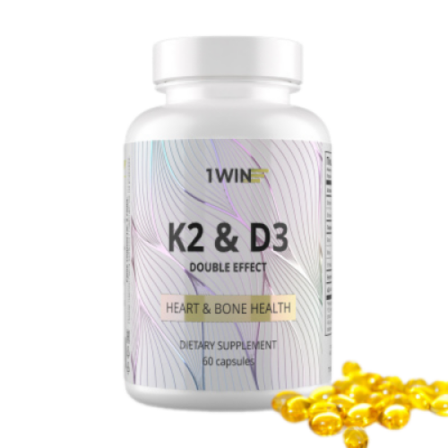 1WIN К2+Д3 Дабл эффект / K2+D3 Double effect капсулы массой 330 мг 120 шт 1WIN К2+Д3 Дабл эффект / K2+D3 Double effect капсулы массой 330 мг 120 шт