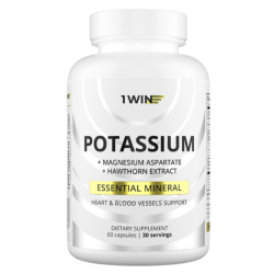 1WIN Калий+магний+экстракт боярышника / Potassium+magnesium+hawthorn extract капсулы массой 860 мг 60 шт
