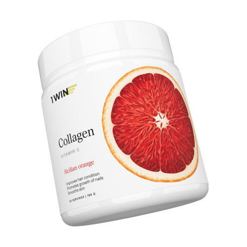 1WIN Коллаген + витамин С / Collagen + Vitamin C Сицилийский апельсин порошок банка 180г 30 порций 1WIN Коллаген + витамин С / Collagen + Vitamin C Сицилийский апельсин порошок банка 180г 30 порций