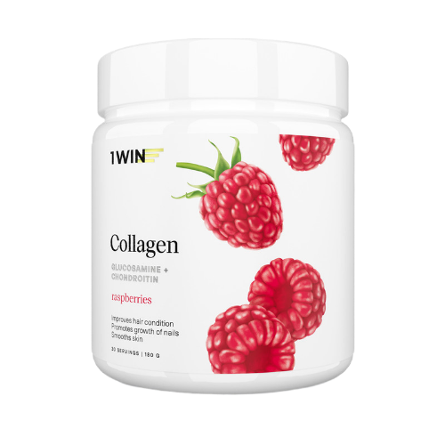 1WIN Коллаген+Витамин С+Глюкозамин и Хондроитин / Collagen+Vitamine C +Glucosamine&Chondroitin Малина 180 г 1WIN Коллаген+Витамин С+Глюкозамин и Хондроитин / Collagen+Vitamine C +Glucosamine&Chondroitin Малина 180 г