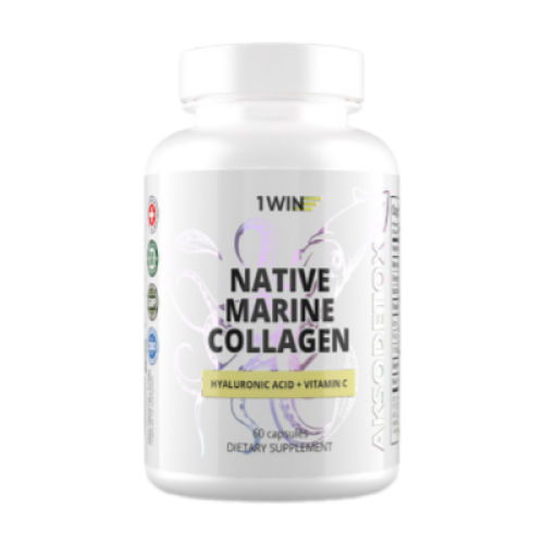 1WIN Нативный морской Коллаген+Гиалуроновая кислота+Витамин С / Native marine collagen+Hyaluronic Acid+Vitamine C капсулы массой 420 мг 60 шт