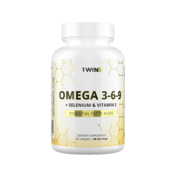 1WIN Oмега 3-6-9 + Селен и Витамин Е / Omega 3-6-9 + selenium and vitamin E капсулы массой 790 мг 60 шт
