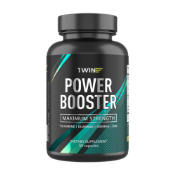 1WIN Йохимбин, гуарана, женьшень и цинк Power booster капсулы массой 500 мг 60 шт