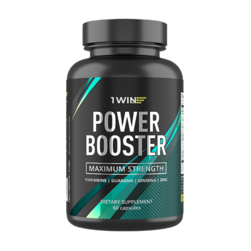 1WIN Йохимбин, гуарана, женьшень и цинк Power booster капсулы массой 500 мг 60 шт 1WIN Йохимбин, гуарана, женьшень и цинк Power booster капсулы массой 500 мг 60 шт