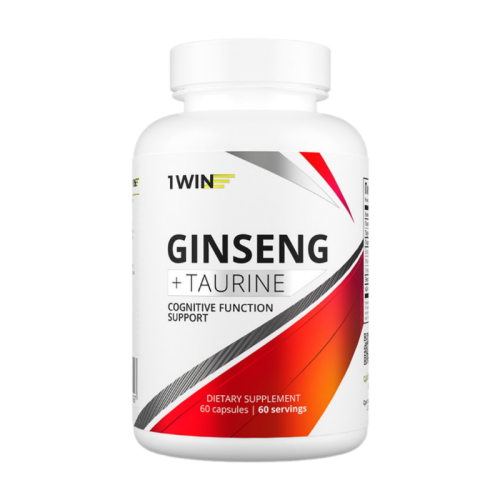 1WIN Женьшень + таурин / Ginseng + taurine капсулы массой 675 мг 60 шт 1WIN Женьшень + таурин / Ginseng + taurine капсулы массой 675 мг 60 шт