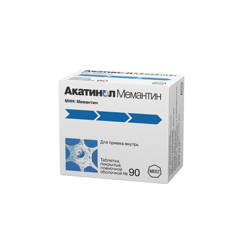 Акатинол Мемантин таблетки покрыт.плен.об. 10 мг 90 шт Акатинол Мемантин таблетки покрыт.плен.об. 10 мг 90 шт