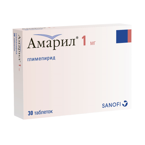 Амарил таблетки 1 мг 30 шт