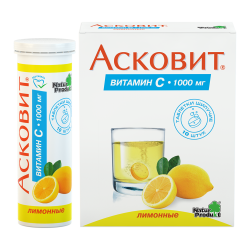 Асковит таблетки шипучие лимонные 1 г 10 шт Асковит таблетки шипучие лимонные 1 г 10 шт