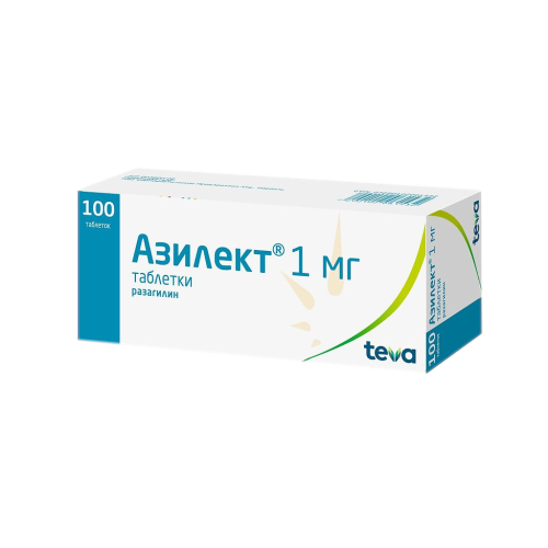 Азилект таблетки 1 мг 100 шт Азилект таблетки 1 мг 100 шт