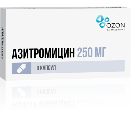 Азитромицин капсулы 250 мг 6 шт Азитромицин капсулы 250 мг 6 шт