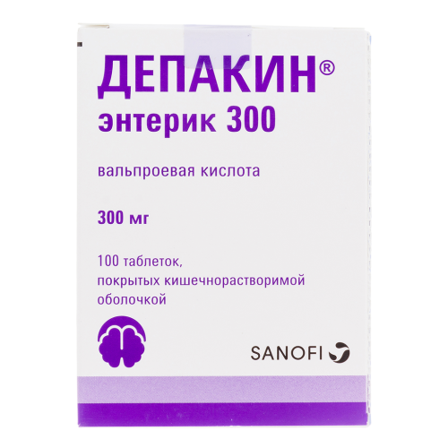 Депакин энтерик 300 таблетки покрыт.кишечнорастворимой об. 300 мг 100 шт Депакин энтерик 300 таблетки покрыт.кишечнорастворимой об. 300 мг 100 шт