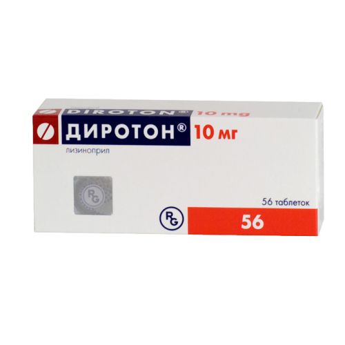 Диротон таблетки 10 мг 56 шт Диротон таблетки 10 мг 56 шт
