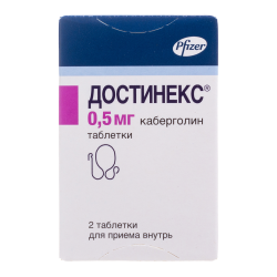 Достинекс таблетки 0,5 мг 2 шт Достинекс таблетки 0,5 мг 2 шт