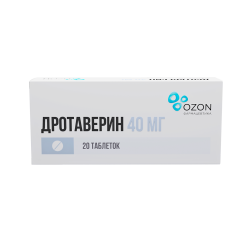 Дротаверин таблетки 40 мг 20 шт Дротаверин таблетки 40 мг 20 шт