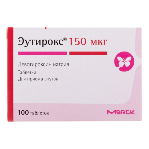 Эутирокс таблетки 150 мкг 100 шт Эутирокс таблетки 150 мкг 100 шт