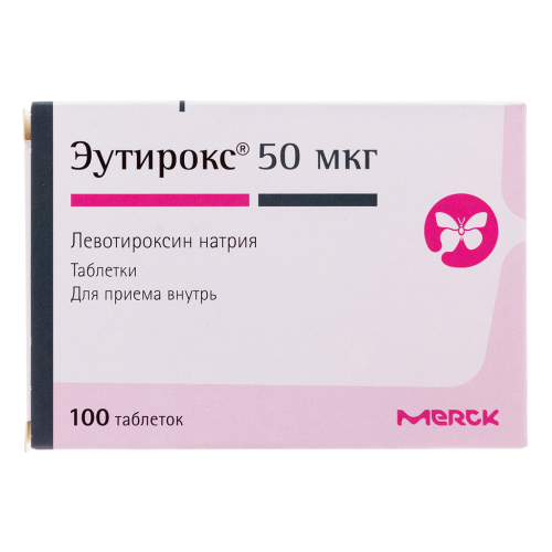 Эутирокс таблетки 50 мкг 100 шт Эутирокс таблетки 50 мкг 100 шт