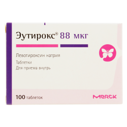Эутирокс таблетки 88 мкг 100 шт Эутирокс таблетки 88 мкг 100 шт