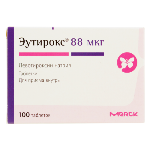 Эутирокс таблетки 88 мкг 100 шт Эутирокс таблетки 88 мкг 100 шт
