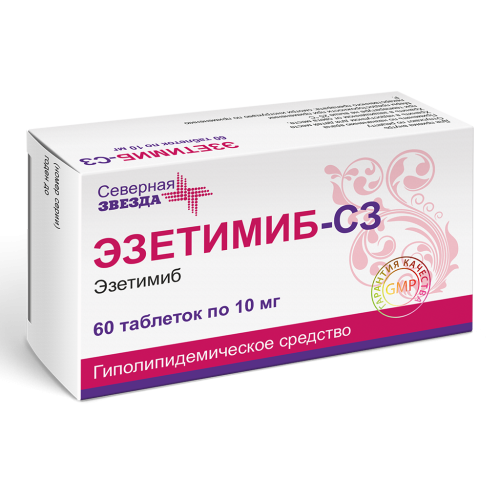 Эзетимиб-СЗ таблетки 10 мг 60 шт Эзетимиб-СЗ таблетки 10 мг 60 шт