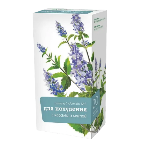 Фиточай Алтай №3 Для похудения кассия и мята фильтр-пакеты по 2,0 г 20 шт