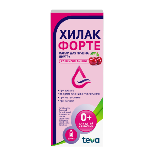 Хилак форте капли для приема внутрь со вкусом вишни 100 мл 1 шт Хилак форте капли для приема внутрь со вкусом вишни 100 мл 1 шт