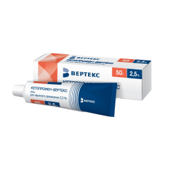 Кетопрофен-Вертекс гель для наружного применения 2,5 % 50 г 1 шт Кетопрофен-Вертекс гель для наружного применения 2,5 % 50 г 1 шт