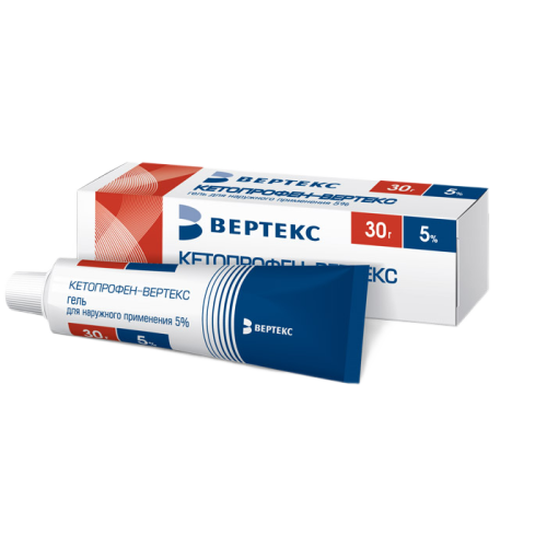 Кетопрофен-Вертекс гель для наружного применения 5 % 30 г 1 шт Кетопрофен-Вертекс гель для наружного применения 5 % 30 г 1 шт