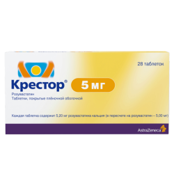 Крестор таблетки покрыт.плен.об. 5 мг 28 шт Крестор таблетки покрыт.плен.об. 5 мг 28 шт