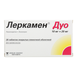 Леркамен Дуо таблетки покрыт.плен.об. 10 мг+20 мг 28 шт Леркамен Дуо таблетки покрыт.плен.об. 10 мг+20 мг 28 шт