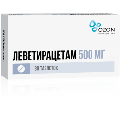 Леветирацетам таблетки покрыт.плен.об. 500 мг 30 шт