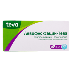 Левофлоксацин-Тева таблетки покрыт.плен.об. 500 мг 14 шт Левофлоксацин-Тева таблетки покрыт.плен.об. 500 мг 14 шт