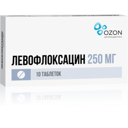 Левофлоксацин таблетки покрыт.плен.об. 250 мг 10 шт Левофлоксацин таблетки покрыт.плен.об. 250 мг 10 шт
