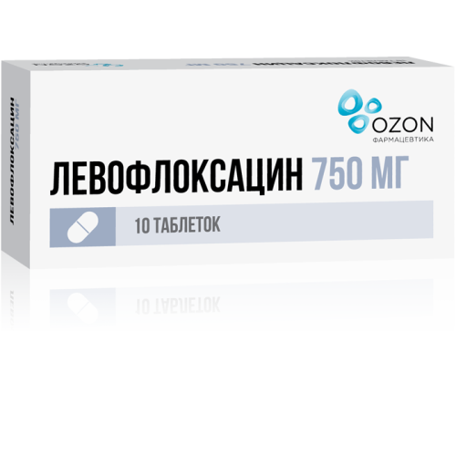 Левофлоксацин таблетки покрыт.плен.об. 750 мг 10 шт