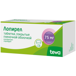 Лопирел таблетки покрыт.плен.об. 75 мг 28 шт. Лопирел таблетки покрыт.плен.об. 75 мг 28 шт.