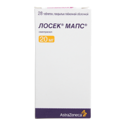Лосек МАПС таблетки покрыт.плен.об. 20 мг 28 шт Лосек МАПС таблетки покрыт.плен.об. 20 мг 28 шт