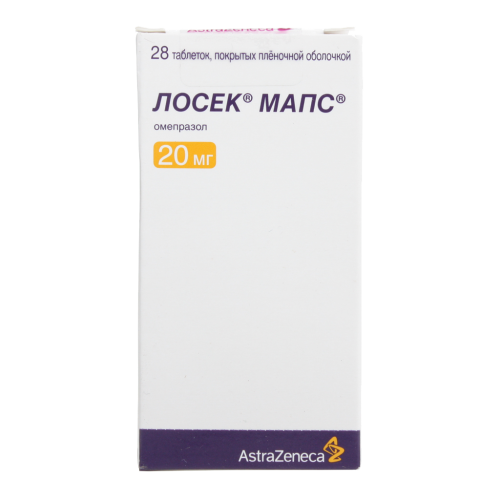 Лосек МАПС таблетки покрыт.плен.об. 20 мг 28 шт