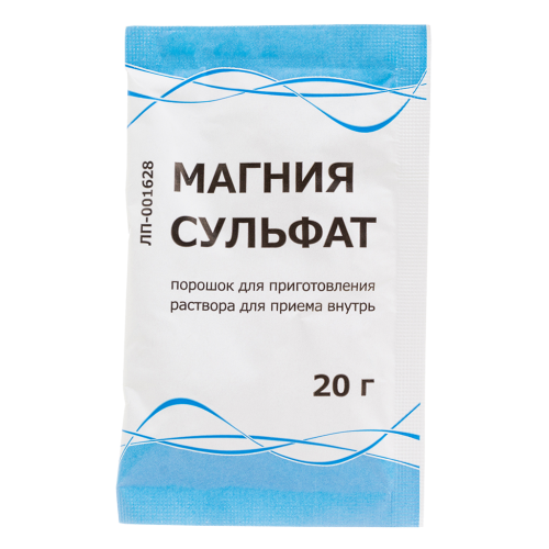 Магния сульфат порошок д/приг раствора для приема внутрь 20 г 1 шт