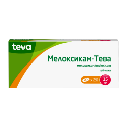 Мелоксикам-Тева таблетки 15 мг 20 шт Мелоксикам-Тева таблетки 15 мг 20 шт