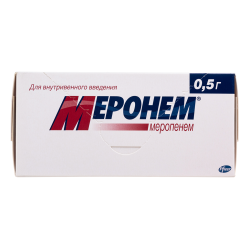 Меронем порошок д/приг раствора для в/в введ 0,5 г 10 шт Меронем порошок д/приг раствора для в/в введ 0,5 г 10 шт