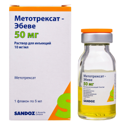 Метотрексат-Эбеве раствор для инъекций 10 мг/мл 5 мл фл 1 шт