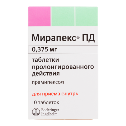 Мирапекс ПД таблетки с пролонг высвобождением 0,375 мг 10 шт