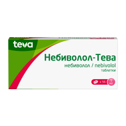 Небиволол-Тева таблетки 5 мг 56 шт Небиволол-Тева таблетки 5 мг 56 шт