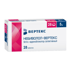 Небиволол-Вертекс таблетки 5 мг 28 шт Небиволол-Вертекс таблетки 5 мг 28 шт