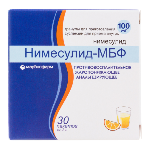 Нимесулид-МБФ гранулы д/приг суспензии для приема внутрь 100 мг пакеты по 2 г 30 шт
