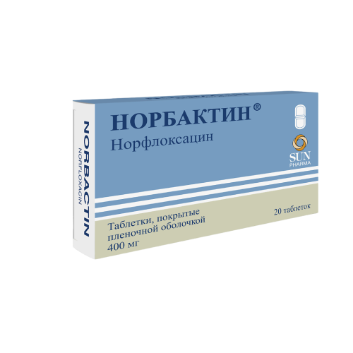 Норбактин таблетки покрыт.плен.об. 400 мг 20 шт Норбактин таблетки покрыт.плен.об. 400 мг 20 шт