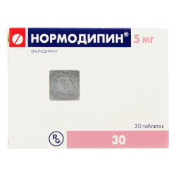 Нормодипин таблетки 5 мг 30 шт Нормодипин таблетки 5 мг 30 шт