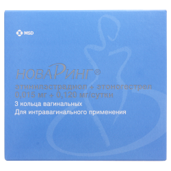 НоваРинг кольца вагинальные 0.015 мг+0.120 мг/сутки 3 шт
