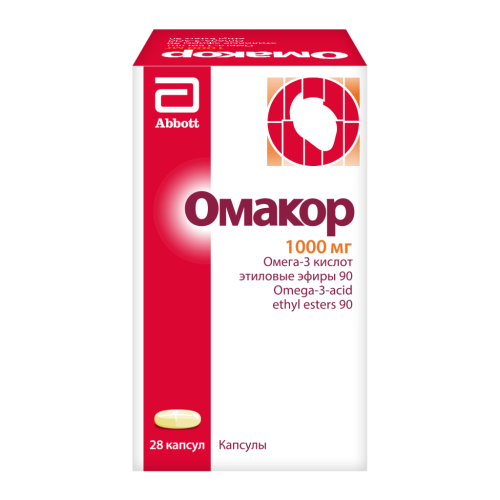 Омакор капсулы 1000 мг 28 шт Омакор капсулы 1000 мг 28 шт